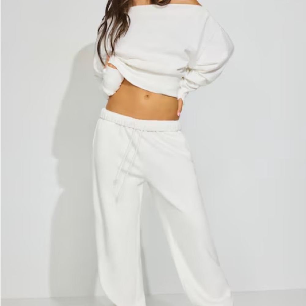 Garage White Drawstring Joggers Boyfriend Joggers